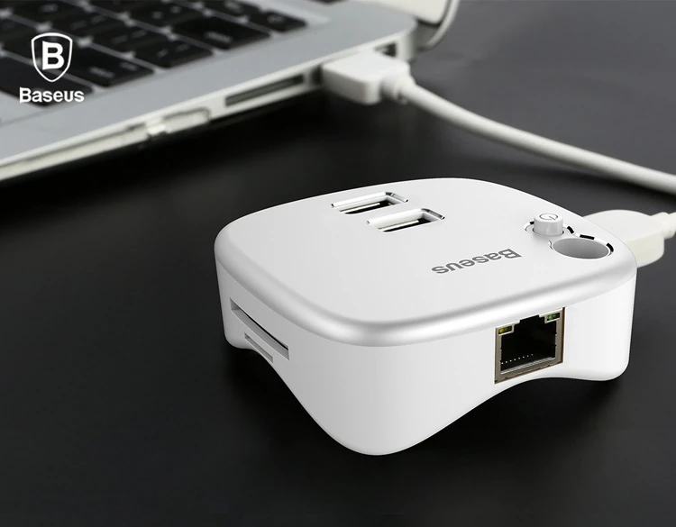Baseus Çok Fonsiyonlu Notebook Adaptörü Hub Dual USB 3.0 RJ45 TF/SD-(1903)