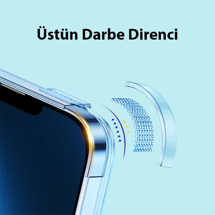 Baseus Crystal iPhone 14 Plus 6.7 Magsafe Silikon Kılıf + Tempered Ekran Koruyucu Set-(1903)