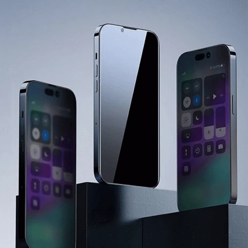 Baseus Crystal iPhone 15 Privacy Full Koruma Tempered Cam Ekran Koruyucu-(1903)