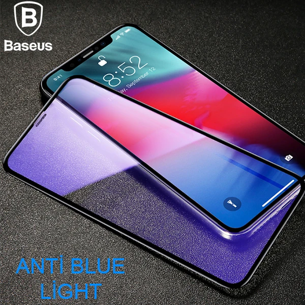 Baseus İphone 11 Pro 0.3mm Rigid Edge Anti Blue Light Kırılmaz Cam Koruyucu-(1903)