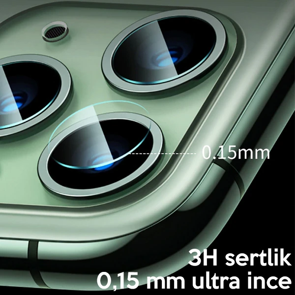 Baseus iPhone 11 Pro 11 Pro Max Tempered Kamera Lens Koruma Camı 2Set-(1903)