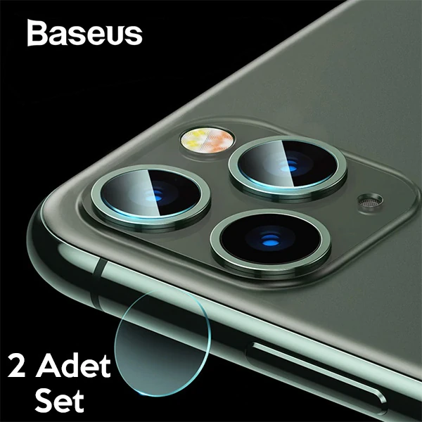Baseus iPhone 11 Pro 11 Pro Max Tempered Kamera Lens Koruma Camı 2Set-(1903)