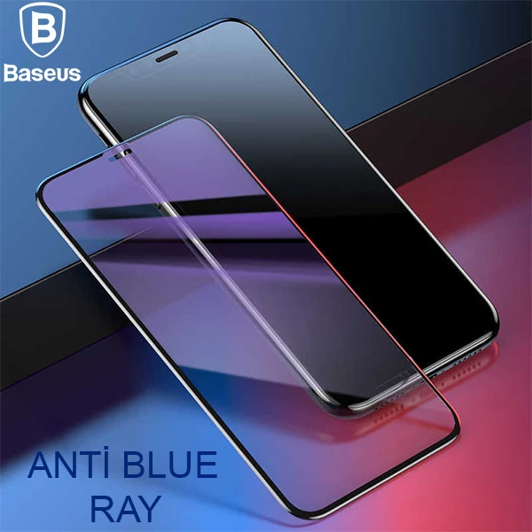 Baseus İphone 11 Pro Max 0.20mm Anti Blue Ray Tam Ekran Koruyucu-(1903)