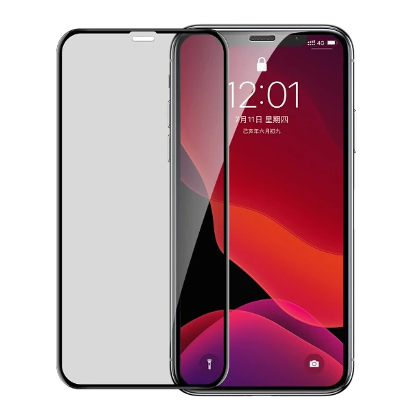 Baseus İPhone 11 Pro/ XS/X  023mm Anti Spy Çerçeveli Tempered Cam Ekran Koruyucu-(1903)