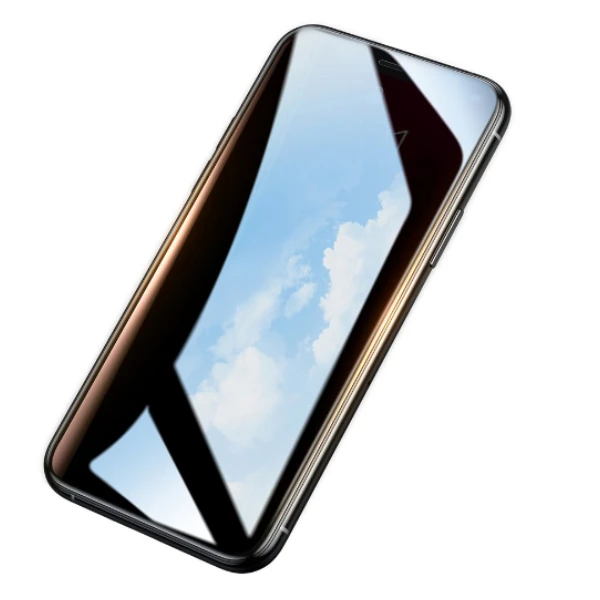 Baseus İPhone 11 Pro/ XS/X  023mm Anti Spy Çerçeveli Tempered Cam Ekran Koruyucu-(1903)