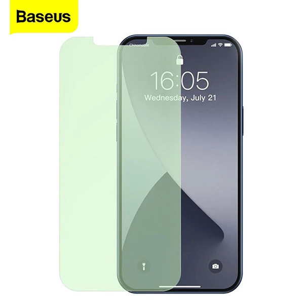 BASEUS İPhone 12 Mini 0.15mm Full Tempered Cam Ekran Koruyucu 2Set Anti-Bluelight-(1903)