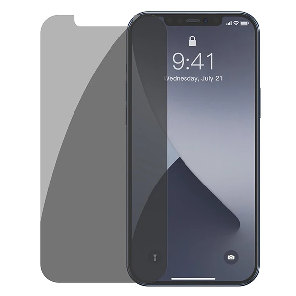 Baseus İPhone 12 mini 03mm Anti Spy Tempered Cam Ekran Koruyucu 2 Adet Set-(1903)