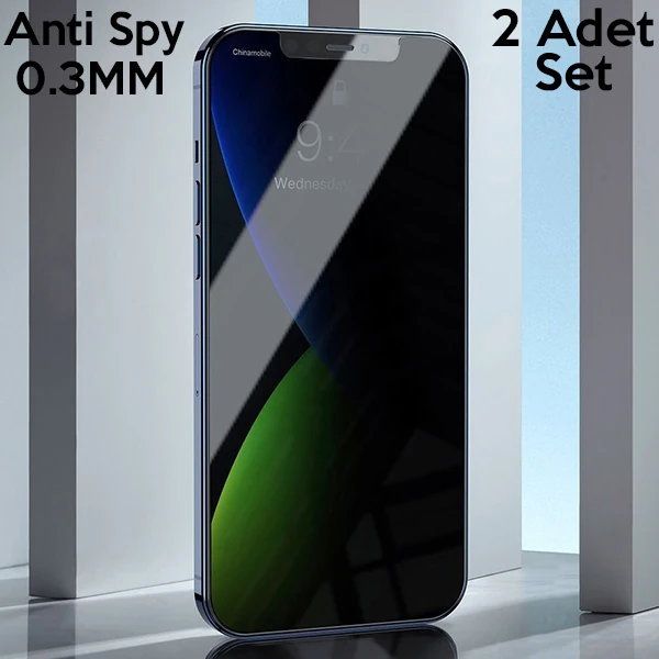 Baseus İPhone 12 mini 03mm Anti Spy Tempered Cam Ekran Koruyucu 2 Adet Set-(1903)