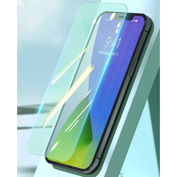 BASEUS İPhone 12 Pro Max 6.7 0.30mm Full Tempered Cam Ekran Koruyucu 2Set Anti-Bluelight-(1903)