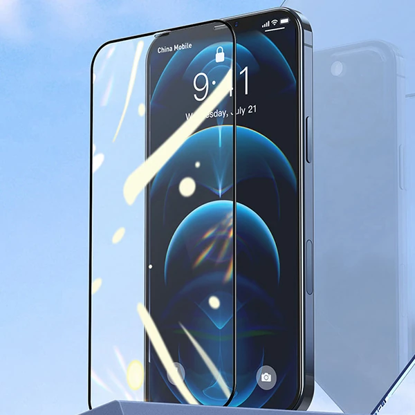 Baseus İPhone 12 Pro Max 6.7 Ekran Koruyucu 0.3MM Full Anti Blue Light Tempered Cam Ekran Koruyucu 2-(1903)