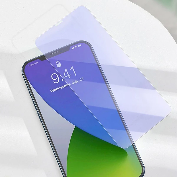 Baseus İPhone 12/12 PRO 6.1 0.3mm Antiblue Cam Ekran Koruyucu 2Adet-(1903)