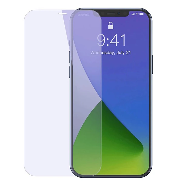 Baseus İPhone 12/12 PRO 6.1 0.3mm Antiblue Cam Ekran Koruyucu 2Adet-(1903)