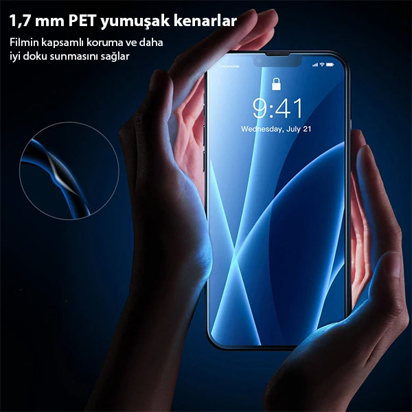 Baseus iPhone 13 Mini 0.23mm Full Kavisli Ekran Koruyucu Cam 2 Adet-(1903)