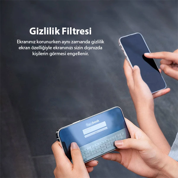 Baseus iPhone 13 Mini 0.23mm Gizlilik Hayalet Full Ekran Koruyucu 2 Adet Set-(1903)