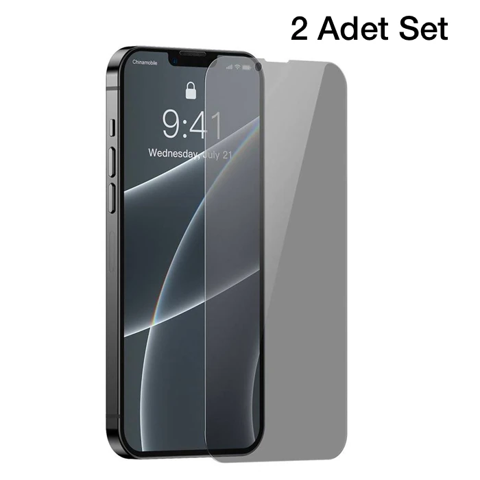 Baseus iPhone 13 Mini Privacy Hayalet Cam Ekran Koruyucu 2 Adet Set-(1903)