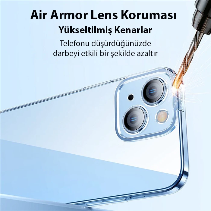 Baseus iPhone 15 Crystal Serisi Silikon Kılıf + Tempered Ekran Koruyucu Set-(1903)