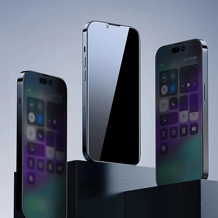 Baseus iPhone 15 Plus Privacy Hayalet Full Koruma Cam Ekran Koruyucu-(1903)