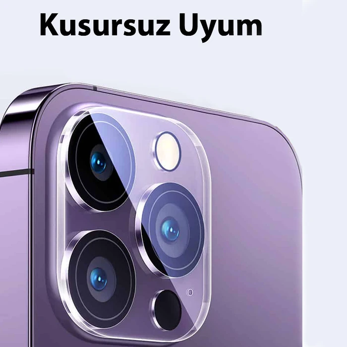 Baseus iPhone 15 Pro/15 Pro Max için Crystal Serisi HD Cam Kamera Koruyucu 2 Adet Set-(1903)