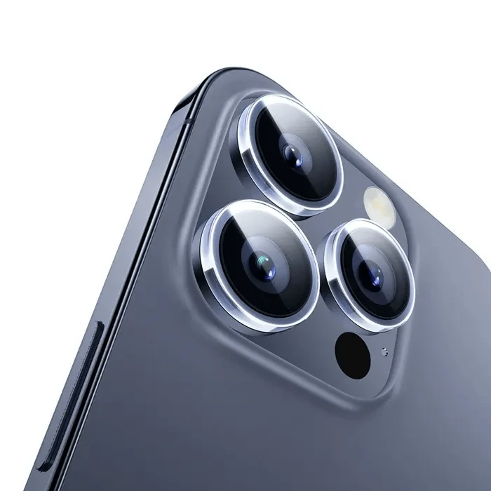 Baseus iPhone 15 Pro/15 Pro Max için Sapphire Serisi HD Cam Kamera Koruyucu-(1903)