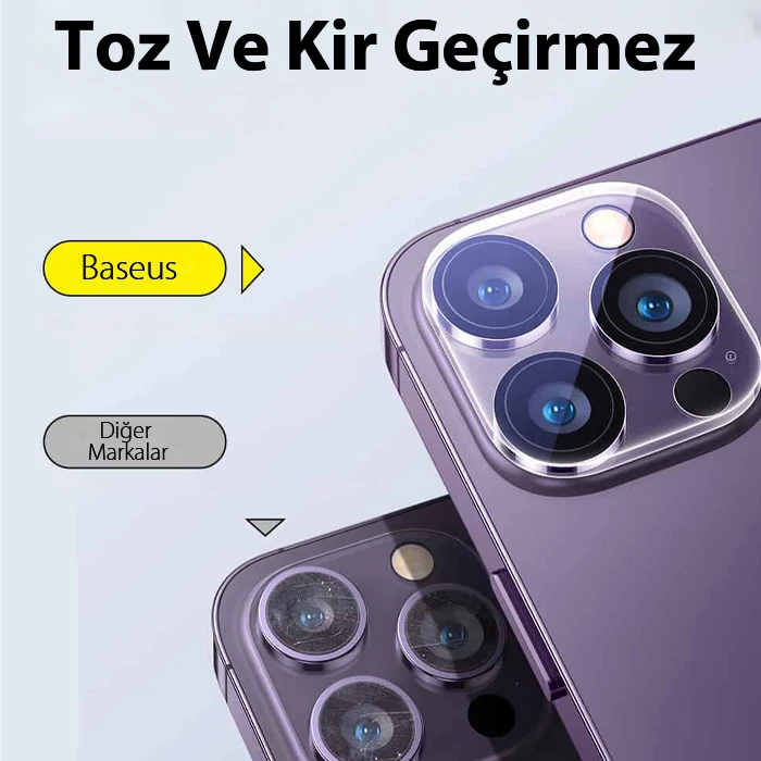 Baseus iPhone 15/15 Plus için Crystal Serisi HD Cam Kamera Koruyucu 2 Adet Set-(1903)