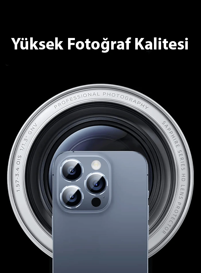 Baseus iPhone 15/15 Plus için Sapphire Serisi HD Cam Kamera Koruyucu-(1903)