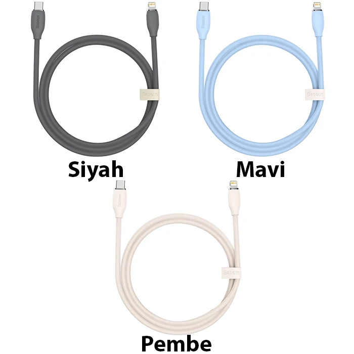 Baseus Jelly Liquid Silica Gel 20W Type-C to iPhone Lightning Hızlı Şarj ve Data Kablosu 1.2m-(1903)
