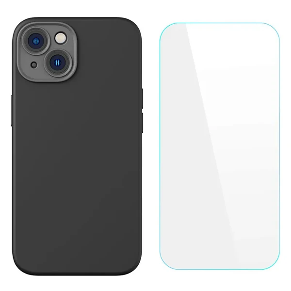 Baseus Liquid Silica Gel iPhone 14 6.1 Silikon Kılıf + Tempered Ekran Koruyucu Set-(1903)