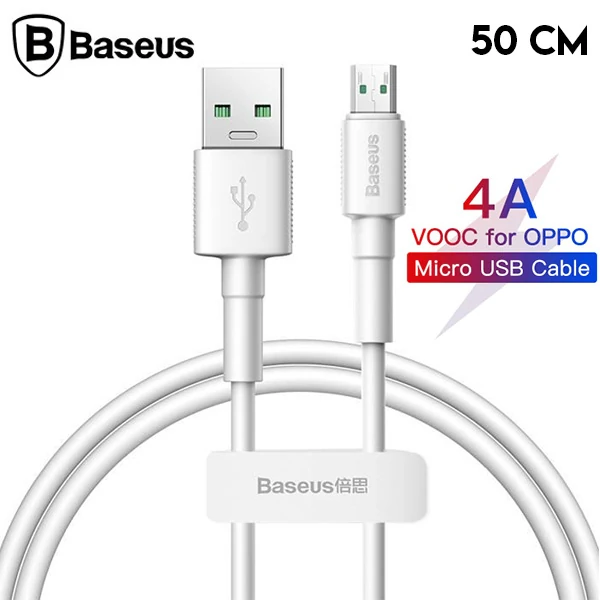 Baseus Mini White Micro USB 4A OPPO VIVO Dash Usb Şarj Kablosu 0.5cm-(1903)