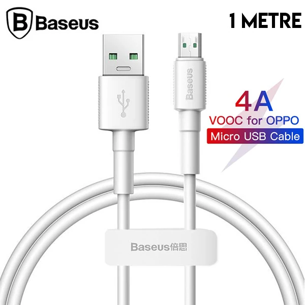 Baseus Mini White Micro USB 4A OPPO VIVO Dash Usb Şarj Kablosu 1Metre-(1903)