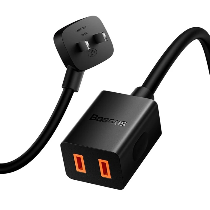 BASEUS PowerCombo Mini Power Strip 1AC 10 m Güç Kablosu /EU + UK Fiş Adaptörleri Dahil-(1903)