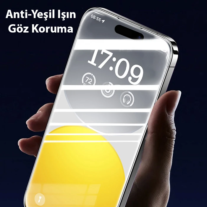 Baseus Schott iPhone 15 Pro Max Full Koruma Eye-Protection Tempered Cam Ekran Koruyucu-(1903)