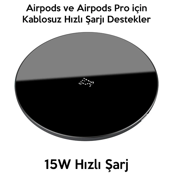 BASEUS Simple 15W Upgraded Version Wireless Kablosuz Şarj Cihazı-(1903)