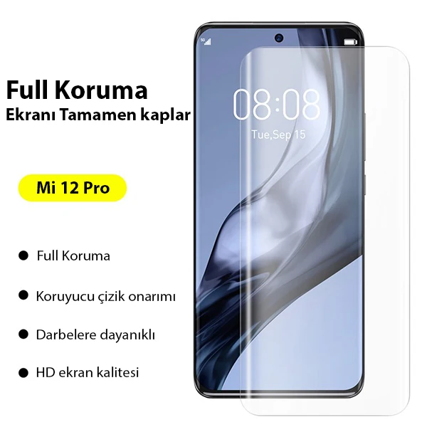 Baseus Xiaomi Mi 12 Pro - 13 pro Ultra Kavisli Full Hidrojel Koruyucu Film-(1903)