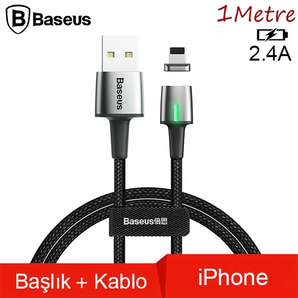 Baseus Zinc Magnetic Usb Kablo Şarj İPhone 14-13-12-11 1Metre-(1903)