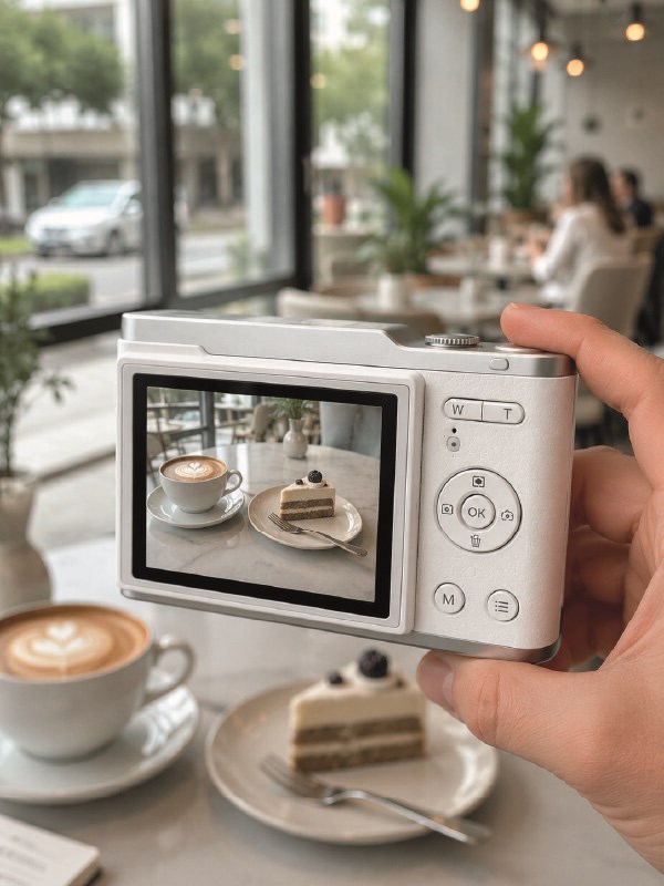 Beyaz 4K Video Kayıtlı 48 MP Dijital Fotoğraf Makinesi Otomatik Odaklama