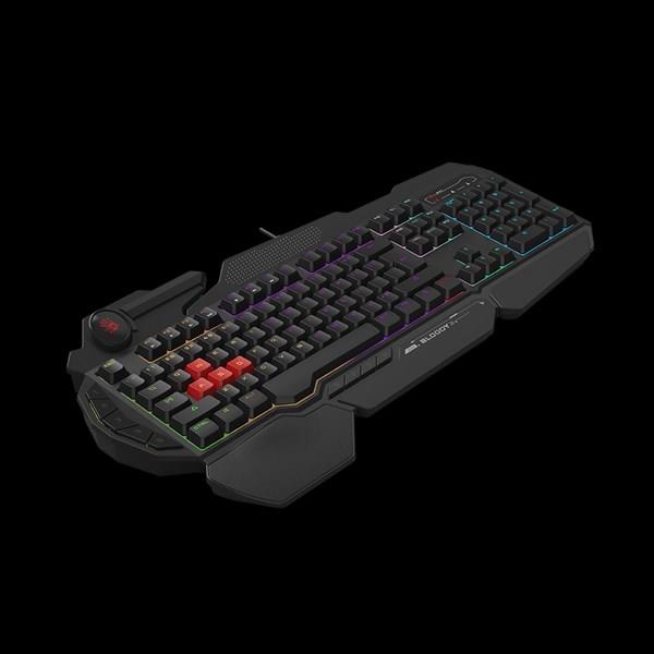 BLOODY B310N USB Q Trk RGB Led Aydınlatmalı Mekanik Hisli Siyah Gaming Klavye Bilek Destekli