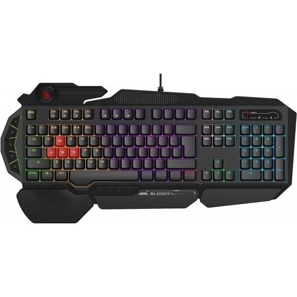 BLOODY B310N USB Q Trk RGB Led Aydınlatmalı Mekanik Hisli Siyah Gaming Klavye Bilek Destekli