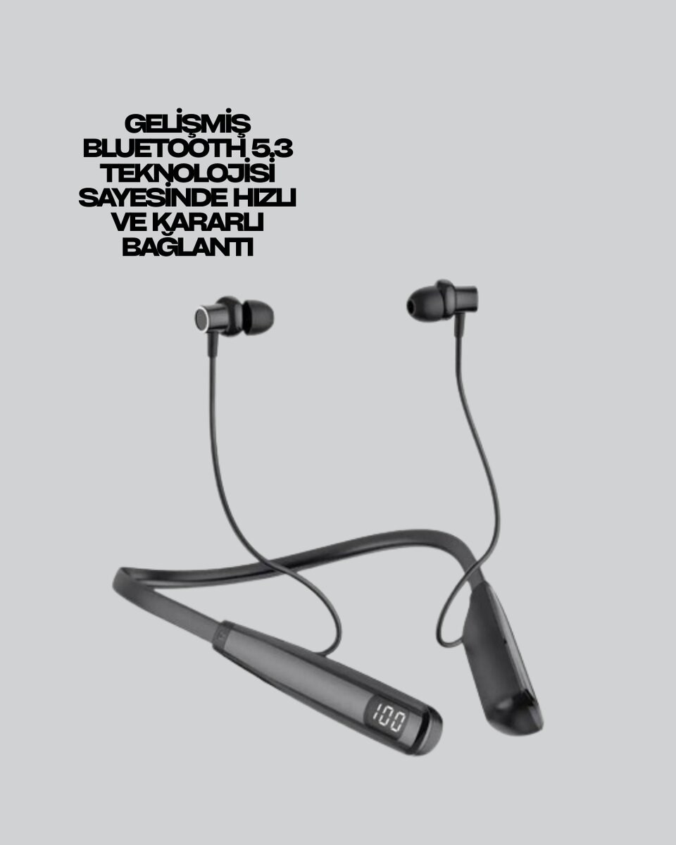 Bluetooth 5.3 Boyun Bantlı Kulaklık – Oyun ve Müzik Modu, SD Kart Desteği