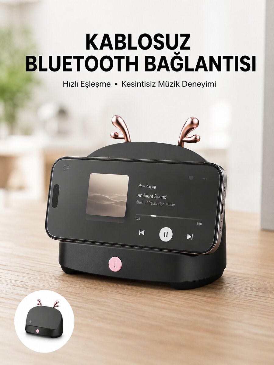 Bluetooth Hoparlör Uzun Pil Ömrü Yüksek Ses Kaliteli Kablosuz Telefon Tutma