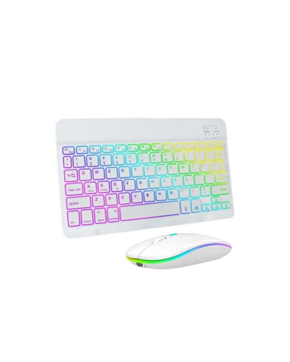 Bluetooth Klavye Mouse Seti Aydınlatmalı Türkçe Q Ergonomik Tasarım