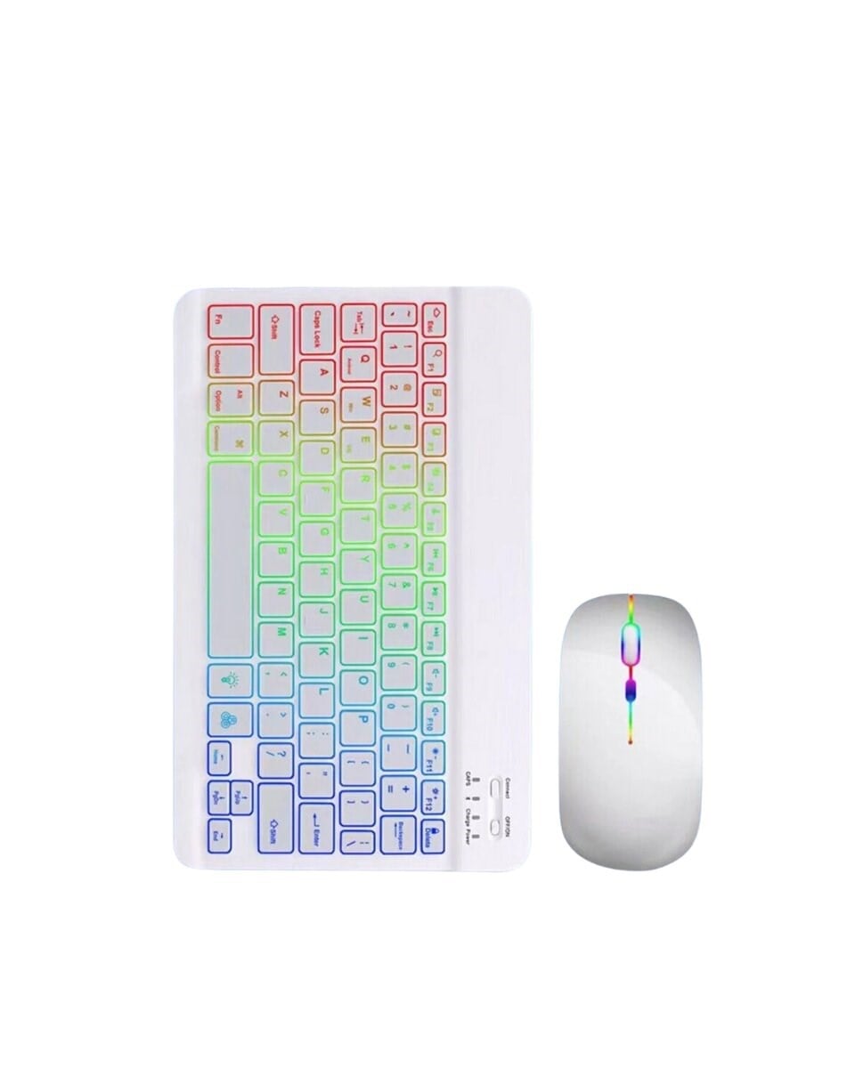 Bluetooth Klavye Mouse Seti Aydınlatmalı Türkçe Q Ergonomik Tasarım