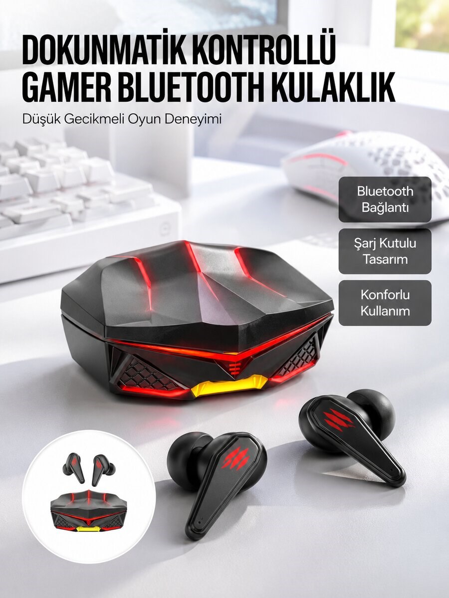 Bluetooth Kulaklık HD Ses Kaliteli Işıklı Metal Kasa Ios Android Uyumlu Mikrofonlu Yeni Nesil