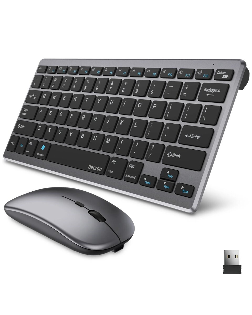 Bluetooth ve 2.4G Destekli Kablosuz Klavye Mouse Seti Şarj Edilebilir