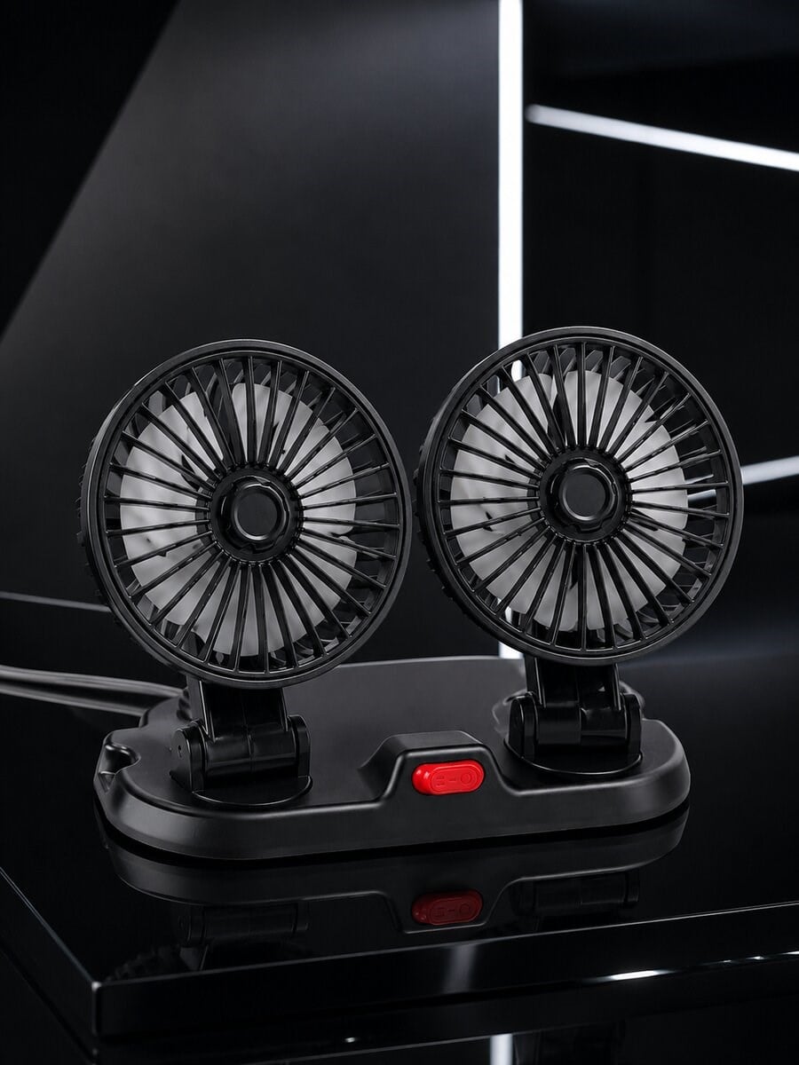 Çift Başlıklı Araç İçi USB Vantilatör Soğutucu Fan