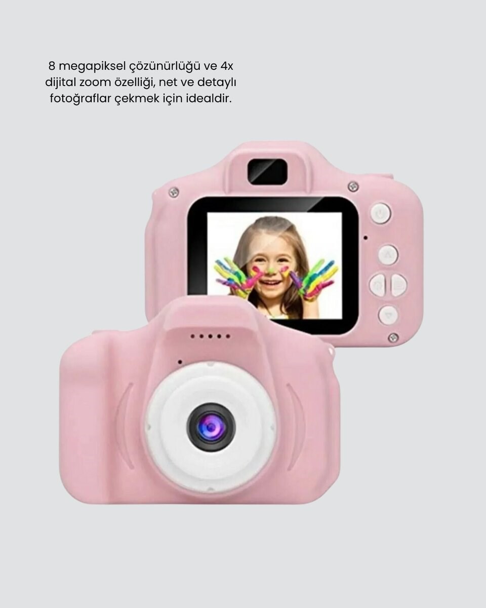 Çocuklar İçin Mini Dijital Kamera – 1080p HD, 2.0 İnç Ekran, Komik Filtreli ve Şarjlı
