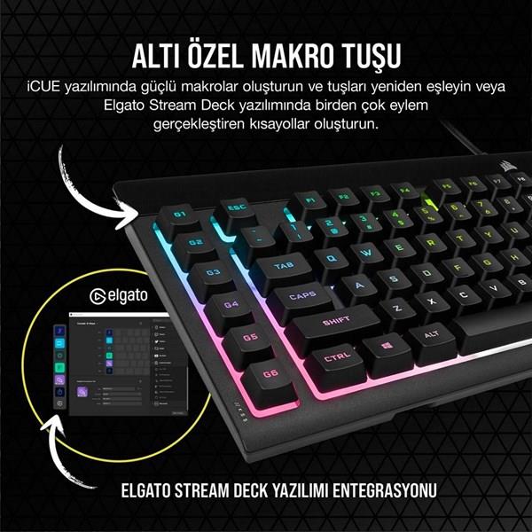 CORSAIR K55 RGB PRO XT CH-9226715-Tr Oyuncu Klavyesi