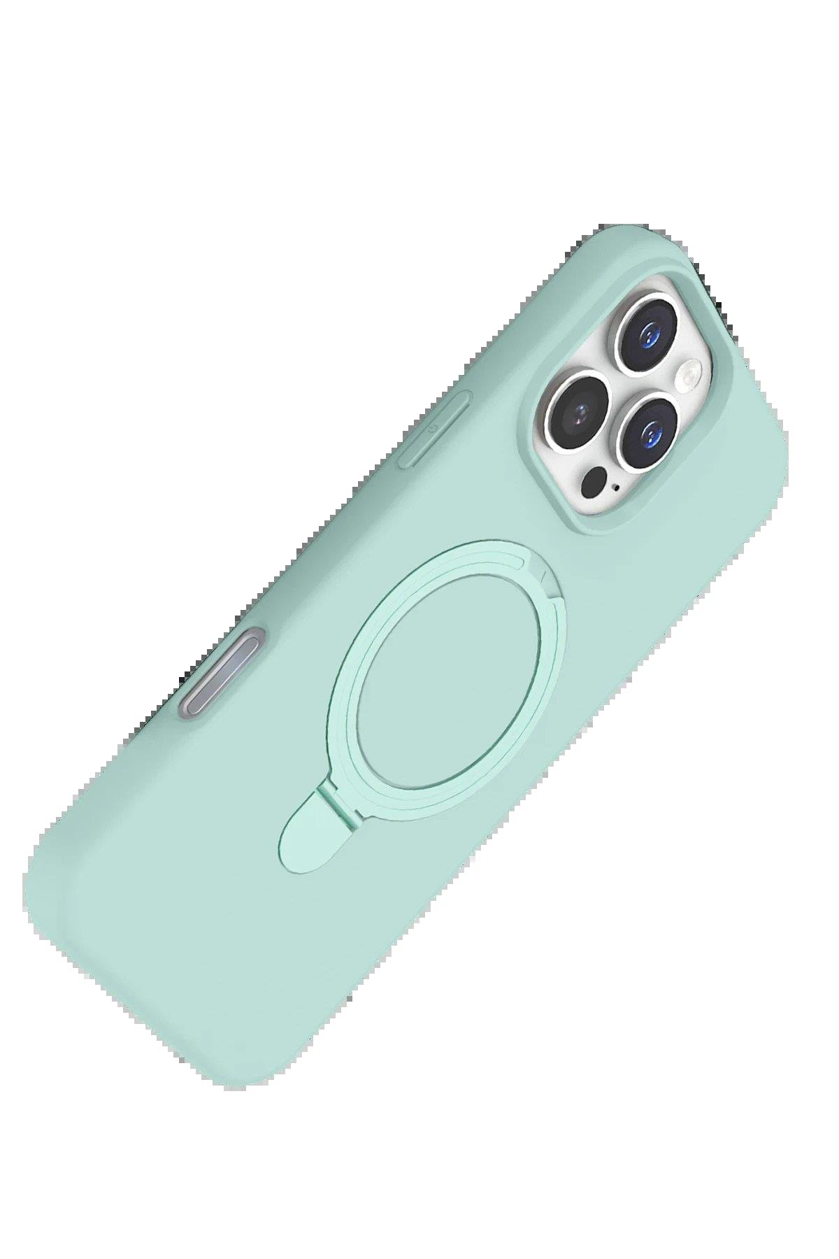 CPT05 Apple iPhone 16 Pro Max Regal Magsafe Standlı Kapak - Su Yeşili