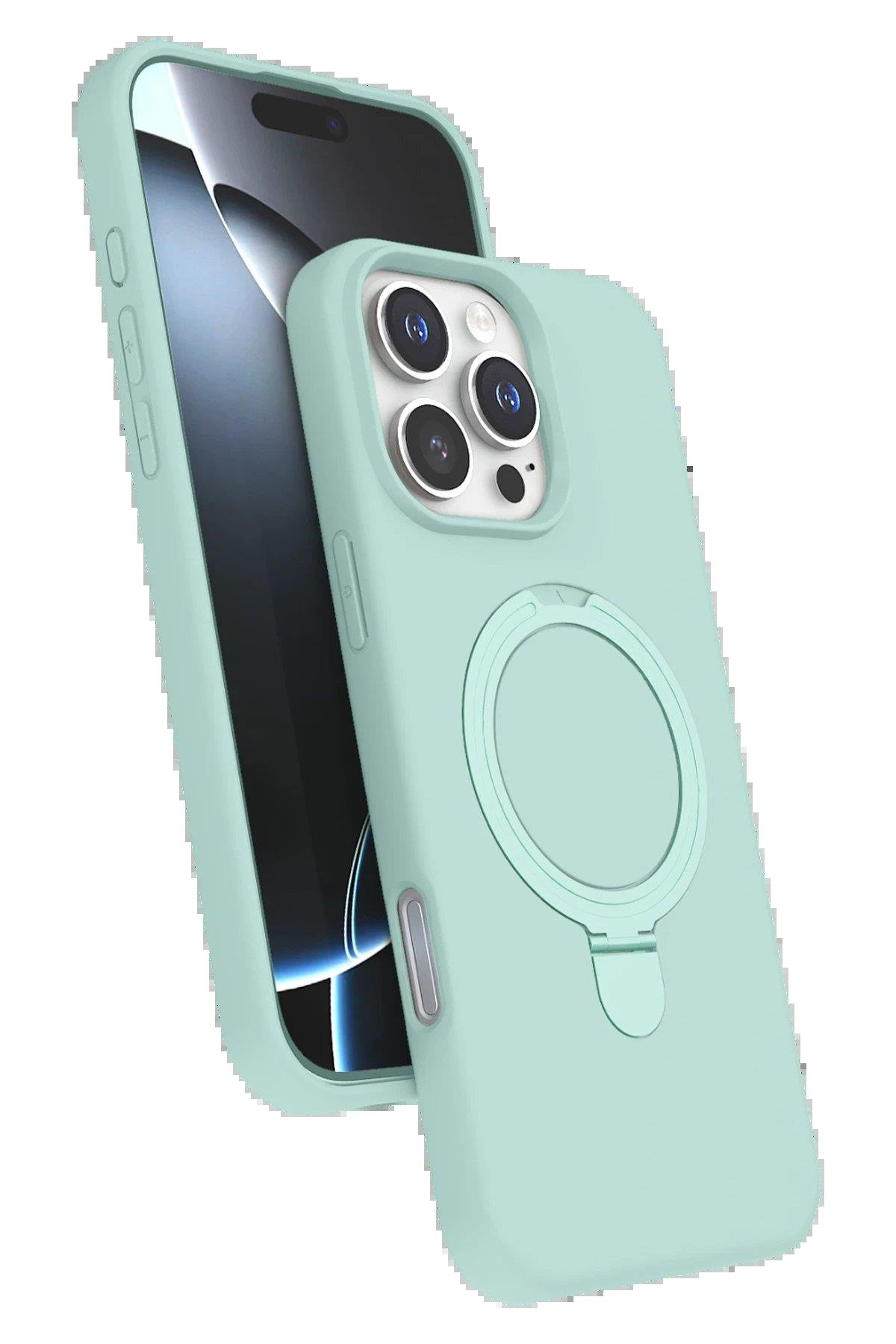 CPT05 Apple iPhone 16 Pro Max Regal Magsafe Standlı Kapak - Su Yeşili