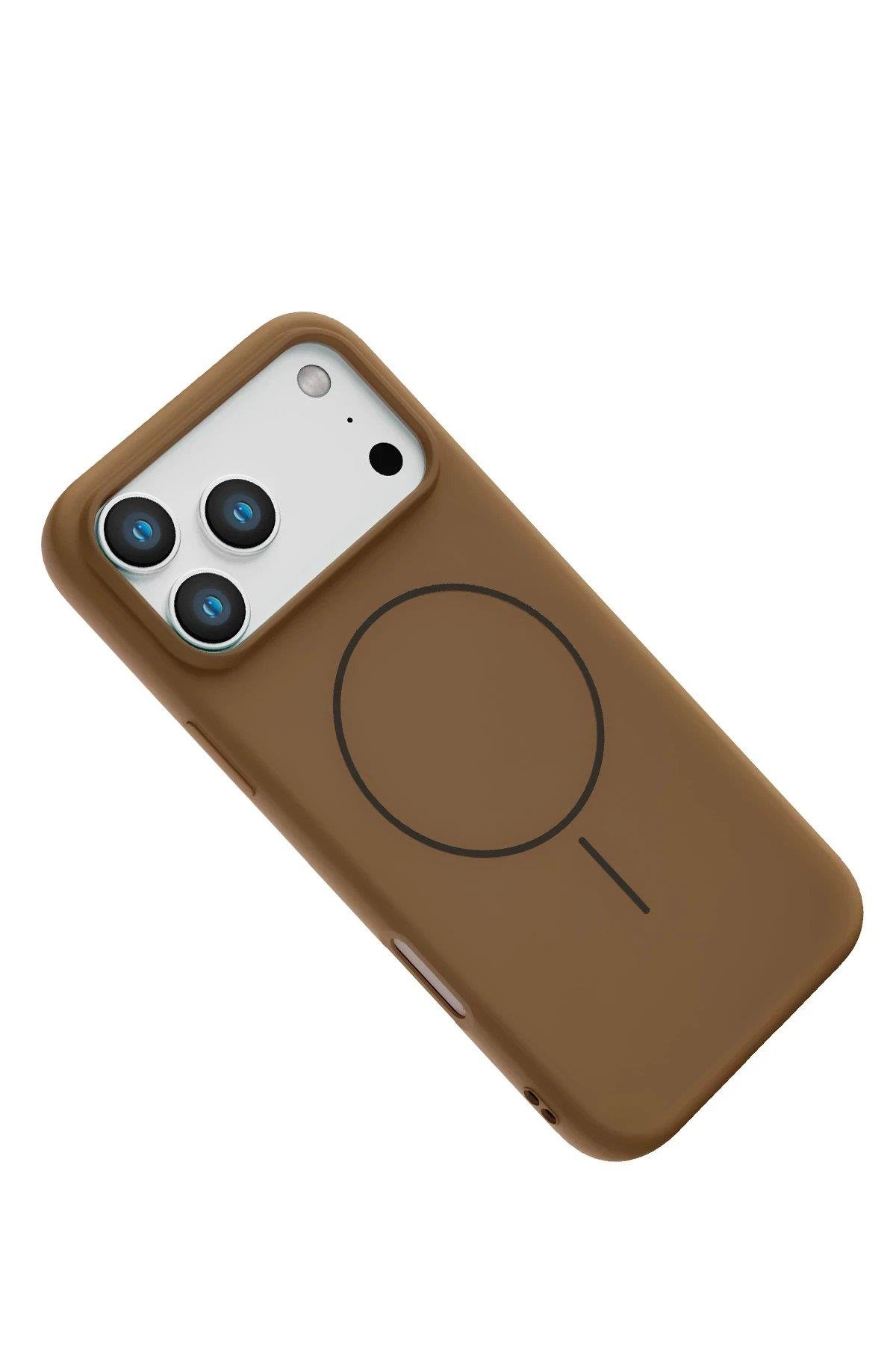 CPT05 Apple iPhone 17 Pro Max Jully Magsafe Kapak - Kahverengi