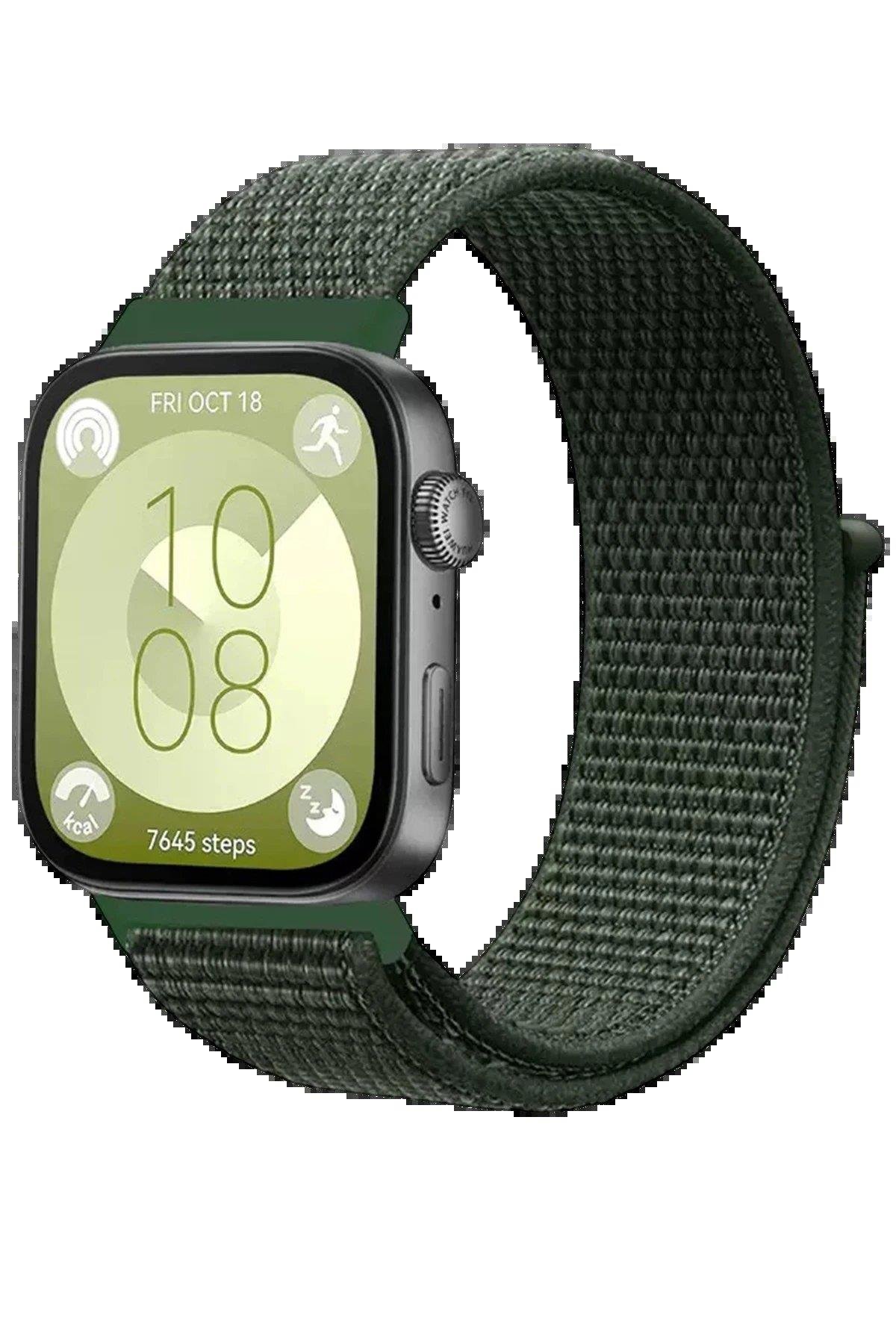 CPT05 Huawei Fit 4 Hasırlı Cırtcırtlı Kordon - Koyu Yeşil